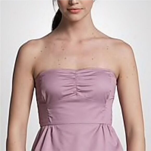 J. Crew Lilac Brynn Strapless 100% Cotton Cocktail Dress size 2 - Picture 2 of 8